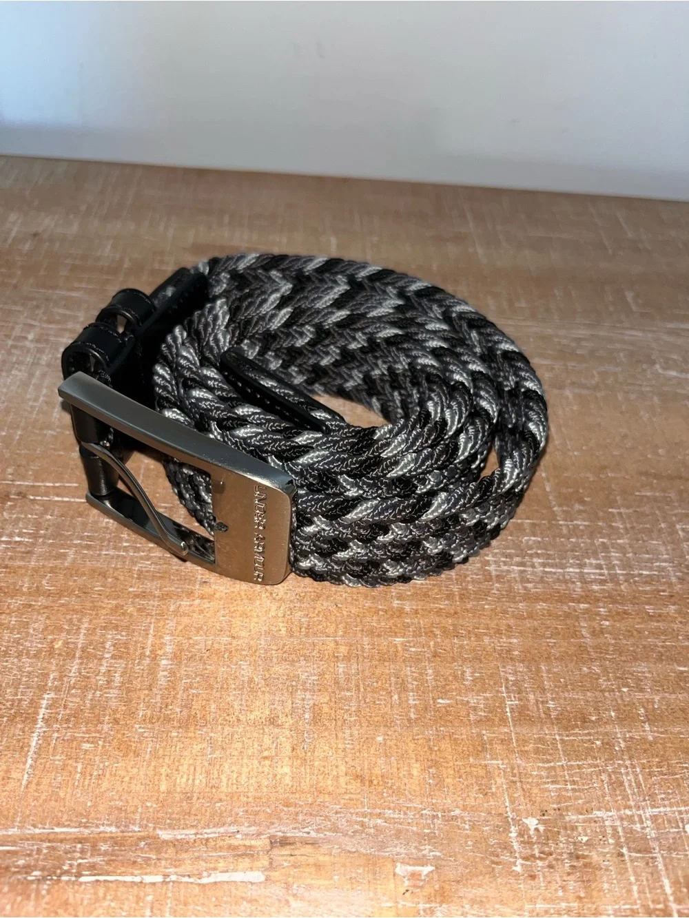 Mens Under Armour Golf Woven Cotton Cord Belt Sz 36 Gray/Black Mint